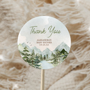 Laat het avontuur beginnen Woodland Baby shower Ronde Sticker