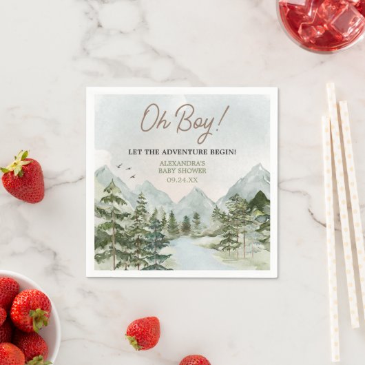 Laat het avontuur beginnen Woodland Baby shower Servet (Insitu)