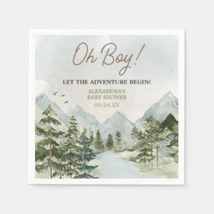 Laat het avontuur beginnen Woodland Baby shower Servet