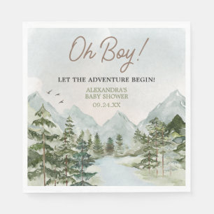 Laat het avontuur beginnen Woodland Baby shower Servet