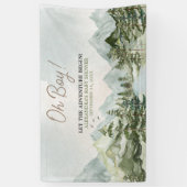 Laat het avontuur beginnen Woodland Baby shower Spandoek (Verticaal)