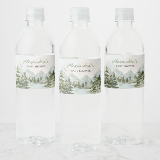 Laat het avontuur beginnen Woodland Baby shower Waterfles Etiket (Flessen)