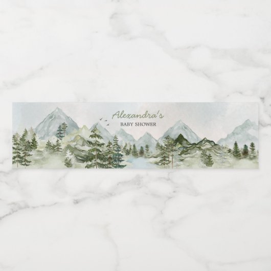 Laat het avontuur beginnen Woodland Baby shower Waterfles Etiket (Enkel label)