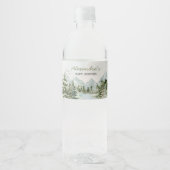 Laat het avontuur beginnen Woodland Baby shower Waterfles Etiket (Voorkant)