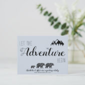 Laat het avontuur beginnen Woodland Beren Zwangers Aankondigingskaart (Staand voorkant)