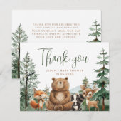 Laat het avontuur beginnen Woodland Boy Baby showe Bedankkaart (Voorkant / Achterkant)