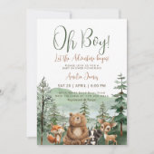Laat het avontuur beginnen Woodland Boy Baby showe Kaart (Voorkant)