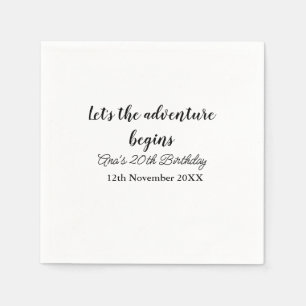 Laat het avontuur begint 20e verjaardag Voeg naam Servet