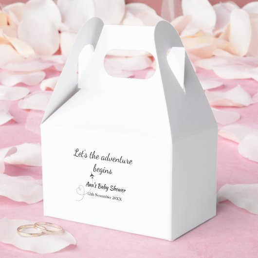 Laat het avontuur begint baby shower Naam toevoege Bedankdoosjes (Huwelijk)