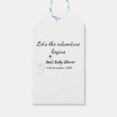 Laat het avontuur begint baby shower Naam toevoege Cadeaulabel (Voorkant)