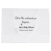 Laat het avontuur begint baby shower Naam toevoege Groot Cadeauzakje (Achterkant)