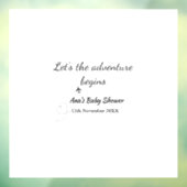 Laat het avontuur begint baby shower Naam toevoege Raamsticker (Vel 3)