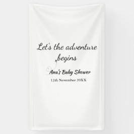 Laat het avontuur begint baby shower Naam toevoege Spandoek