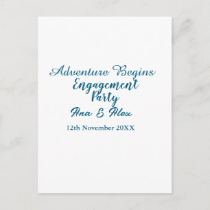 laat het avontuur begint verlovingsfeest naam da briefkaart