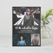 Laat het avontuur Chalkboard beginnen | Afstuderen Kaart (Staand voorkant)