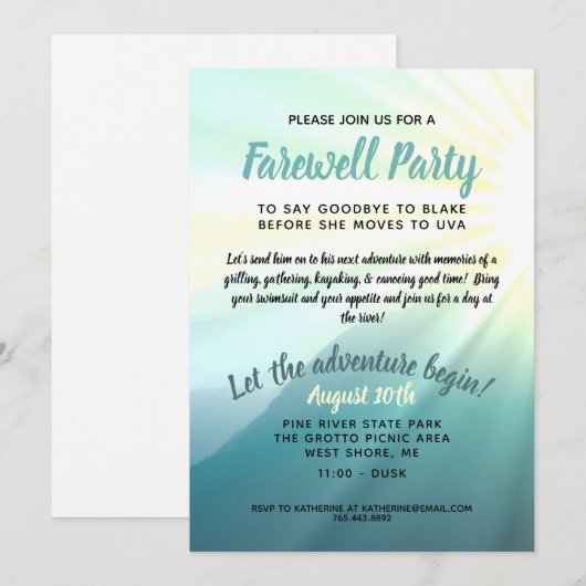 Laat het avontuur de Uitnodiging van de Partij van (Voorkant / Achterkant)