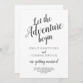Laat het avontuur een moderne, minimalistische bru kaart (Voorkant / Achterkant)