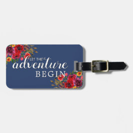 Laat het avontuur Floral beginnen Bagagelabel