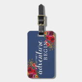 Laat het avontuur Floral beginnen Bagagelabel (Voorkant verticaal)