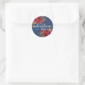 Laat het avontuur Floral w Datum beginnen Ronde Sticker (Tas)