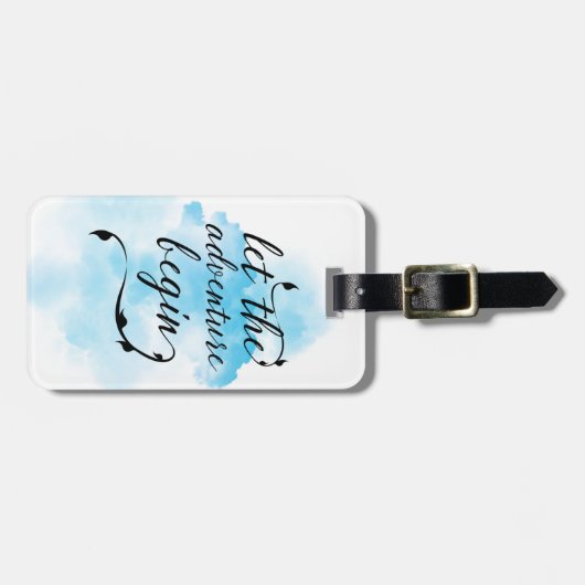 Laat het avontuur label beginnen bagagelabel (Voorkant horizontaal)