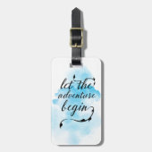 Laat het avontuur label beginnen bagagelabel (Voorkant verticaal)