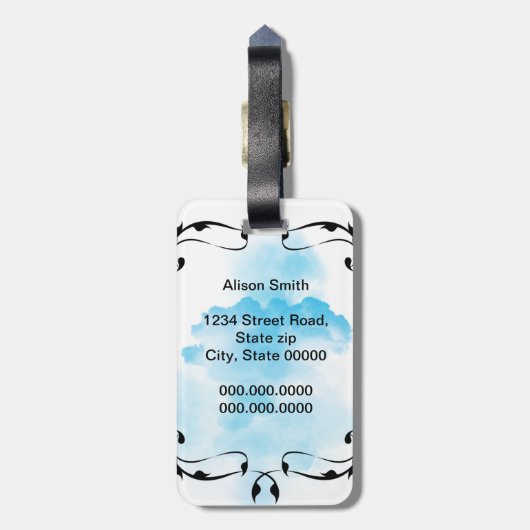 Laat het avontuur label beginnen bagagelabel (Achterkant verticaal)