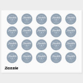 Laat het avontuur met de blauwe bruiloft beginnen ronde sticker (Vel)