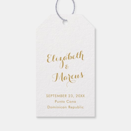 Laat het avontuur met de gouden reis Favor beginne Cadeaulabel (Achterkant)