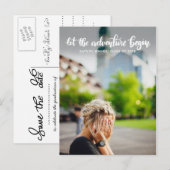 Laat het avontuur met de hand beginnen | Afstudere Aankondigingskaart (Voorkant / Achterkant)