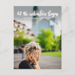 Laat het avontuur met de hand beginnen | Afstudere Aankondigingskaart