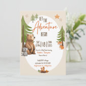 Laat het avontuur met de Uitnodiging van het Baby  (Staand voorkant)