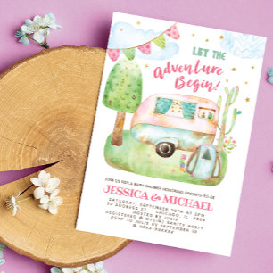 Laat het avontuur met het Baby shower van de Campi Kaart