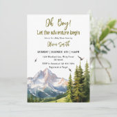 Laat het avontuur met het Baby shower van Forest B Kaart (Staand voorkant)