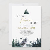 Laat het avontuur met het Baby shower van Mountain Kaart (Voorkant)