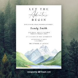 Laat het avontuur met het Baby shower van Mountain Kaart