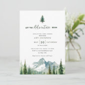 Laat het avontuur met het Baby shower van Mountain Kaart (Staand voorkant)