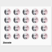 Laat het avontuur met het Roze Baby shower van het Ronde Sticker (Vel)