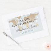 Laat het avontuur met het Thema van de Kaart van Rechthoekige Sticker (Envelop)