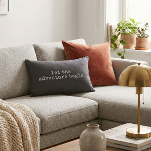 Laat het avontuur met Modern Minimalistisch Citaat Accent Kussen