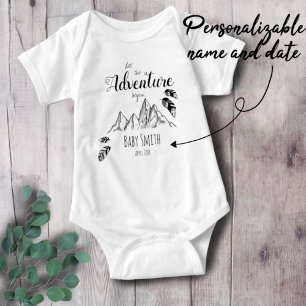 Laat het Avontuur met personaliseerbare naam Baby Romper