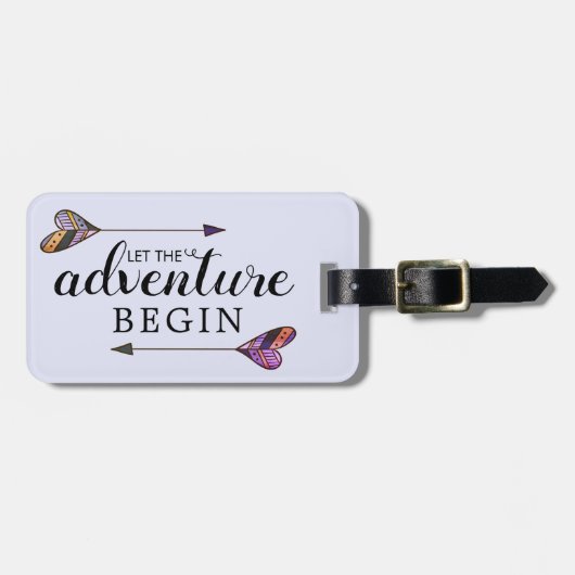 Laat het avontuur met Pijl Paars het hart van Bagagelabel (Voorkant horizontaal)