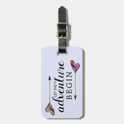 Laat het avontuur met Pijl Paars het hart van Bagagelabel (Voorkant verticaal)