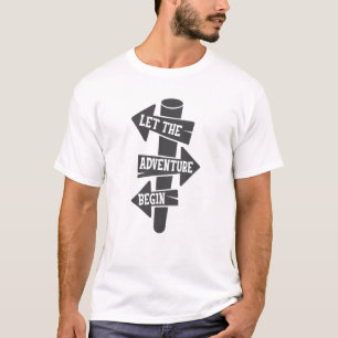 Laat het avontuur met Signpost Reis onderzoeken T-shirt