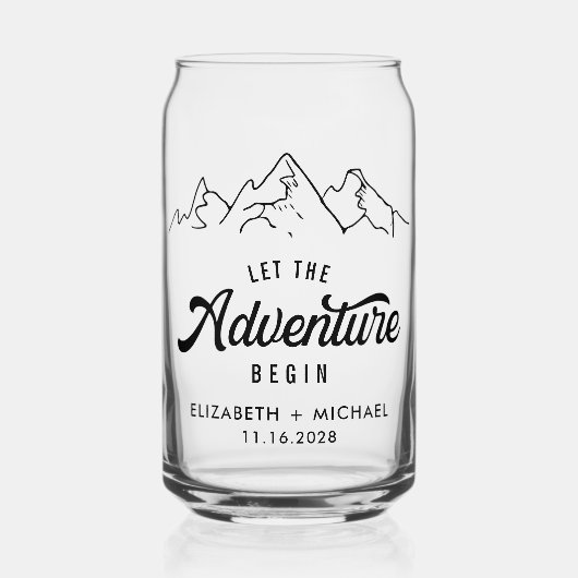 Laat het avontuur met Wedding beginnen Blikvorm Glas (Voorkant)