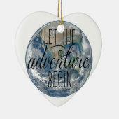 Laat het avontuur Mok beginnen, Citaat Keramisch Ornament (Rechts)