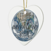 Laat het avontuur Mok beginnen, Citaat Keramisch Ornament (Links)