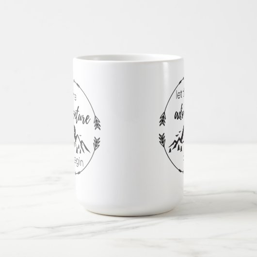 Laat het Avontuur Mok - Zwart en Wit beginnen (Center)