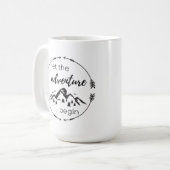 Laat het Avontuur Mok - Zwart en Wit beginnen (Voorkant links)