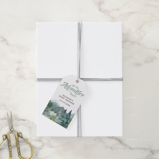 Laat het Avontuur natuur van de Rustic bergen begi Cadeaulabel (Met Touw)